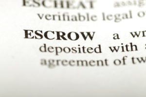 Definition of the word escrow from a law text book
